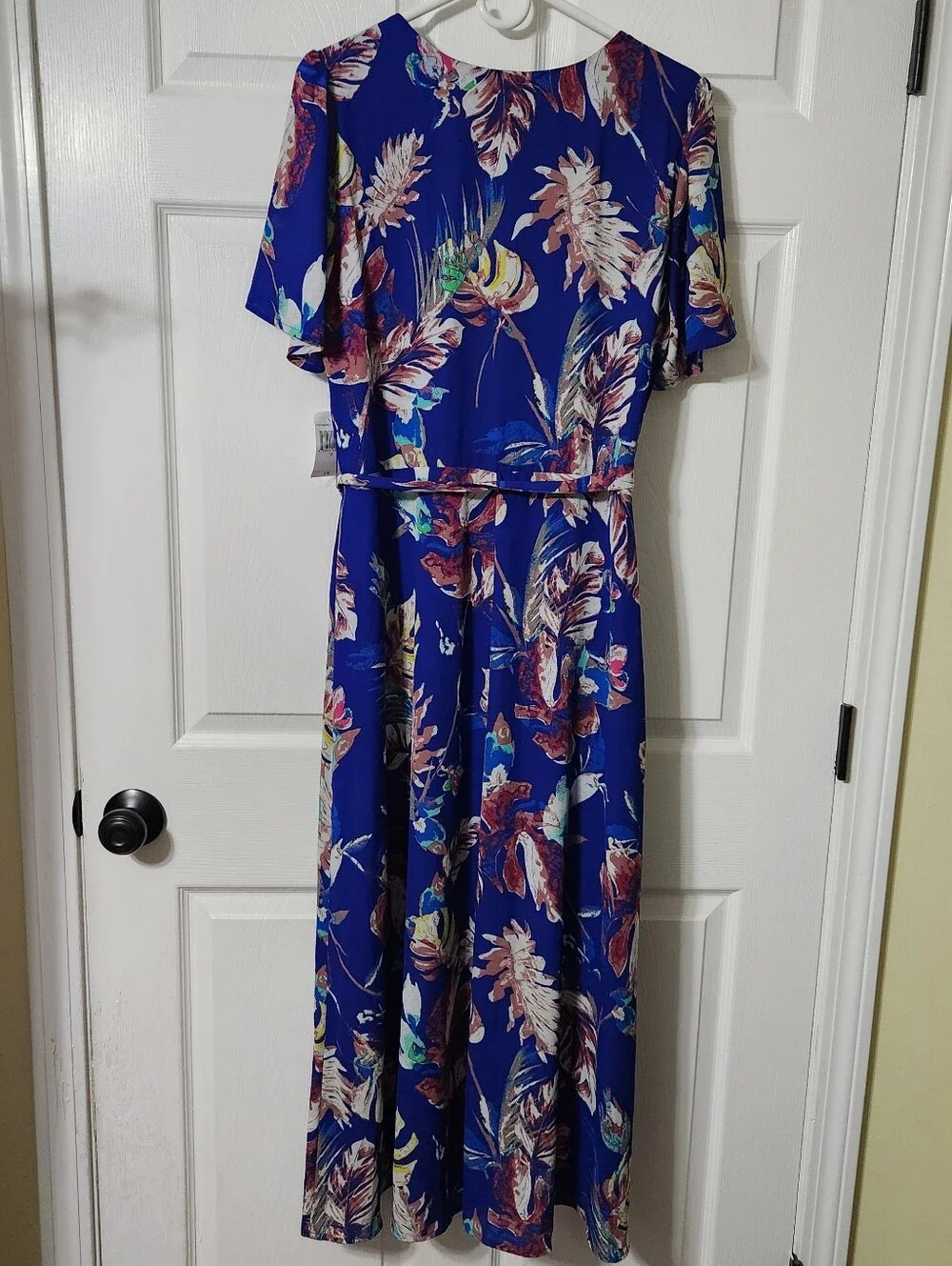 Rabbit Rabbit Rabbit Cobalt Blue Floral Wrap High-Low Dress - Picture 6 of 9